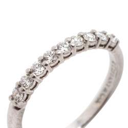 Pre Owned Tiffany & Co. Diamond Platinum Half Eternity Band Ring Size 51