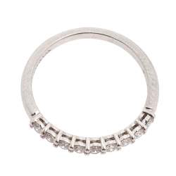 Pre Owned Tiffany & Co. Diamond Platinum Half Eternity Band Ring Size 51