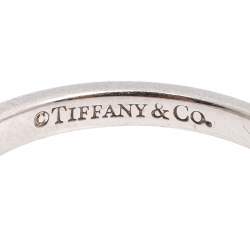 Pre Owned Tiffany & Co. Diamond Platinum Half Eternity Band Ring Size 51