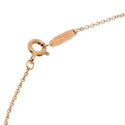 Pre Owned Tiffany & Co. Vintage Oval Key Diamond 18K Rose Gold Pendant Necklace