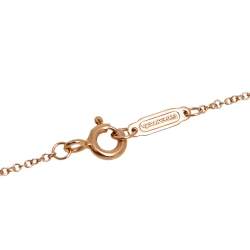Pre Owned Tiffany & Co. Vintage Oval Key Diamond 18K Rose Gold Pendant Necklace