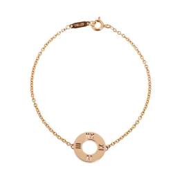 Pre Owned Tiffany & Co. Atlas Pierced 18K Rose Gold Diamond Bracelet