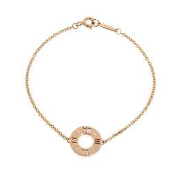 Pre Owned Tiffany & Co. Atlas Pierced 18K Rose Gold Diamond Bracelet