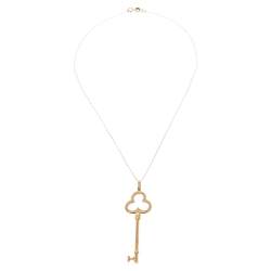Pre Owned Tiffany & Co. Trefoil Key 18K Yellow Gold Pendant