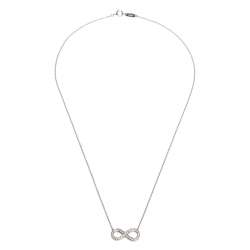 Pre Owned Tiffany & Co. Infinity Diamond Platinum Pendant Necklace 