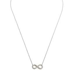 Pre Owned Tiffany & Co. Infinity Diamond Platinum Pendant Necklace 