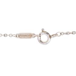 Pre Owned Tiffany & Co. Diamond Sterling Silver Daisy Key Pendant Necklace 