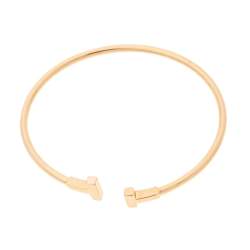 مملوكة مسبقًا Tiffany & Co. Tiffany T Wire 18K Rose Gold Narrow Open Cuff Bracelet