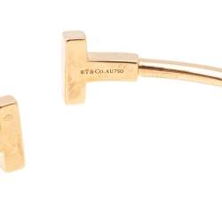 مملوكة مسبقًا Tiffany & Co. Tiffany T Wire 18K Rose Gold Narrow Open Cuff Bracelet