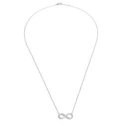 Pre Owned Tiffany & Co. Infinity Diamond Platinum Pendant Necklace