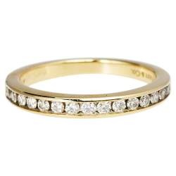Pre Owned Tiffany & Co. Diamond 18K Yellow Gold Half Eternity Wedding Band Ring 50