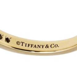 Pre Owned Tiffany & Co. Diamond 18K Yellow Gold Half Eternity Wedding Band Ring 50