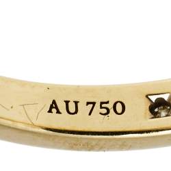 Pre Owned Tiffany & Co. Diamond 18K Yellow Gold Half Eternity Wedding Band Ring 50