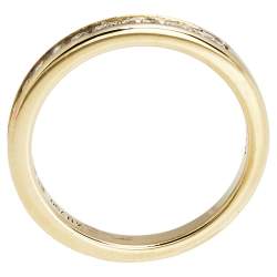Pre Owned Tiffany & Co. Diamond 18K Yellow Gold Half Eternity Wedding Band Ring 50