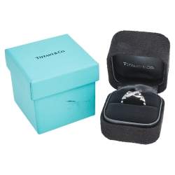 Pre Owned Tiffany & Co. Paloma Picasso Double Loving Heart Diamond 18K White Gold Ring 56