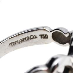 Pre Owned Tiffany & Co. Paloma Picasso Double Loving Heart Diamond 18K White Gold Ring 56