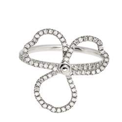 Pre Owned Tiffany & Co. Tiffany Paper Flowers Diamond Open Flower Platinum Ring 52