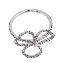 Pre Owned Tiffany & Co. Tiffany Paper Flowers Diamond Open Flower Platinum Ring 52