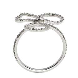 Pre Owned Tiffany & Co. Tiffany Paper Flowers Diamond Open Flower Platinum Ring 52