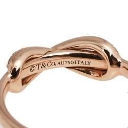 Pre Owned Tiffany & Co. Infinity Diamond 18k Rose Gold Ring 53