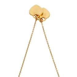 Pre Owned Tiffany & Co. Return to Tiffany Double Heart Mini Tag 18K Yellow Gold Pendant Necklace
