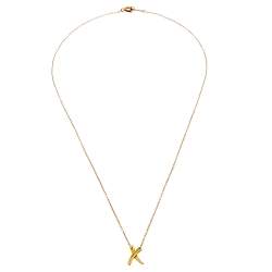Pre Owned Tiffany & Co. Paloma's Graffiti X Pendant 18k Yellow Gold Necklace
