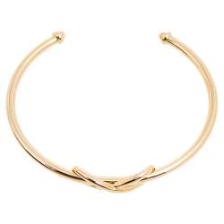 Pre Owned Tiffany & Co. Infinity 18k Yellow Gold Open Cuff Bracelet