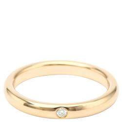 Pre Owned Tiffany & Co. Elsa Peretti 18K Rose Gold Diamond Ring EU 52