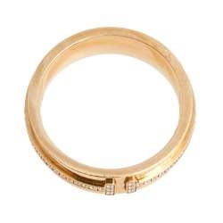 Pre Owned Tiffany & Co. Tiffany T Diamond 18k Rose Gold Wide Wedding Band Ring Size 53