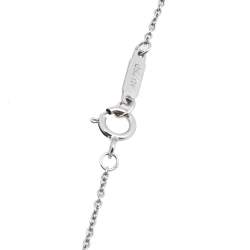 Pre Owned Tiffany & Co. Metro Mini Horseshoe Diamond 18K White Gold Pendant Necklace 