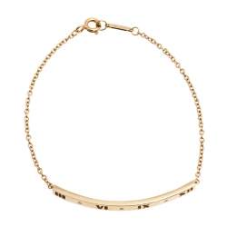 Pre Owned  Tiffany & Co. Pierced Atlas Bar Diamond 18K Yellow Gold Bracelet