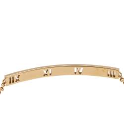 Pre Owned  Tiffany & Co. Pierced Atlas Bar Diamond 18K Yellow Gold Bracelet