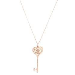 Pre Owned Tiffany & Co. Tiffany Enchant Key Diamond 18K Rose Gold Pendant Necklace