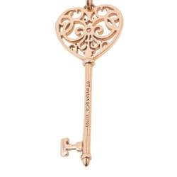 Pre Owned Tiffany & Co. Tiffany Enchant Key Diamond 18K Rose Gold Pendant Necklace