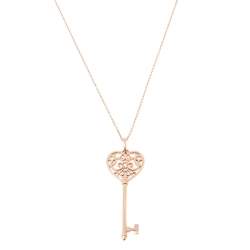 Pre Owned Tiffany & Co. Tiffany Enchant Key Diamond 18K Rose Gold Pendant Necklace