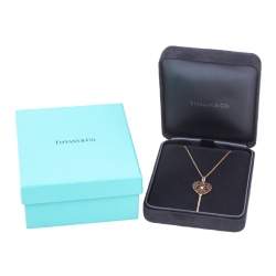 Pre Owned Tiffany & Co. Tiffany Enchant Key Diamond 18K Rose Gold Pendant Necklace