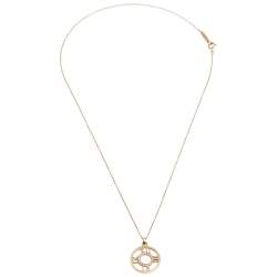 Pre Owned Tiffany & Co. Atlas Diamond 18k Rose Gold Open Pendant Necklace