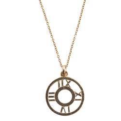 Pre Owned Tiffany & Co. Atlas Diamond 18k Rose Gold Open Pendant Necklace