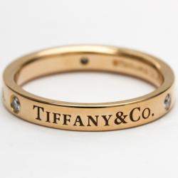 Pre Owned Tiffany & Co. Flat Band 18K Rose Gold Diamond Ring EU 53