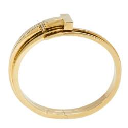 Pre Owned Tiffany & Co. Square Wrap Diamond 18K Yellow Gold Cuff Bracelet