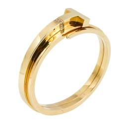 Pre Owned Tiffany & Co. Square Wrap Diamond 18K Yellow Gold Cuff Bracelet