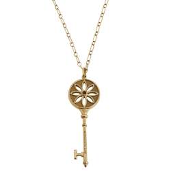 Pre Owned Tiffany & Co. Tiffany Key Diamond 18K Yellow Gold Pendant Necklace