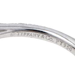 Pre Owned Tiffany & Co. Soleste Pink Tourmaline & Diamond Platinum Ring Size 51