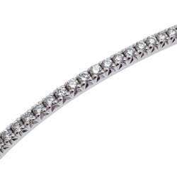  Tiffany & Co. Tiffany Metro Diamond 18k White Gold Hinged Bangle Bracelet 