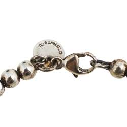 Pre Owned Tiffany & Co. Heart Tag 18K Rose Gold and Sterling Silver Beaded Charm Bracelet