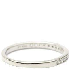 Pre Owned Tiffany & Co. Half Eternity Wedding Band Platinum Diamond Ring EU 52