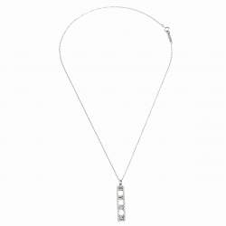 Pre Owned Tiffany & Co. Atlas Diamond 18k White Gold Open Bar Pendant Necklace
