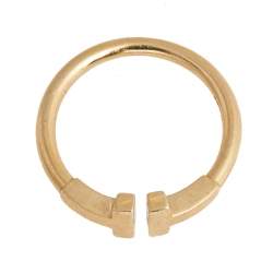 Pre Owned Tiffany & Co. T Wire 18K Rose Gold Open band Ring Size 49