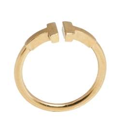 Pre Owned Tiffany & Co. T Wire 18K Rose Gold Open band Ring Size 49