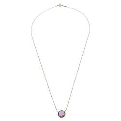 Pre Owned Tiffany & Co. Paloma Picasso Olive Leaf Amethyst 18K Yellow Gold Pendant Necklace